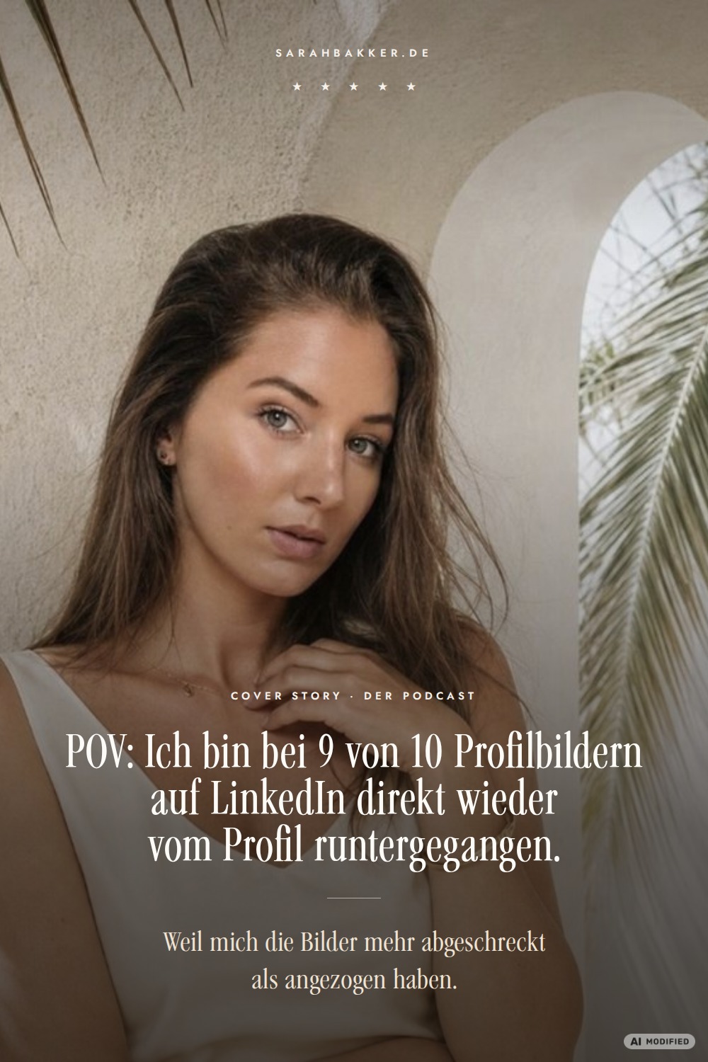 POV: Ich bin bei 9 von 10 Profilbildern auf LinkedIn direkt wieder vom Profil runtergegangen. Grafik von Sarah Bakker