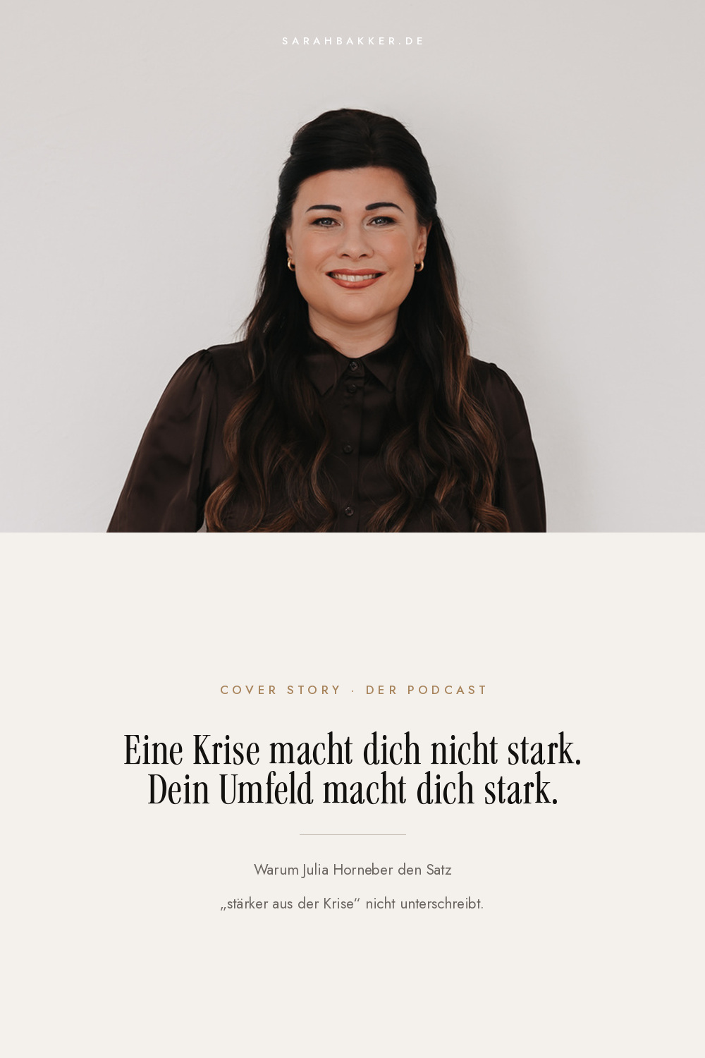 Eine Krise macht dich nicht stark. Dein Umfeld macht dich stark. Grafik von Sarah Bakker