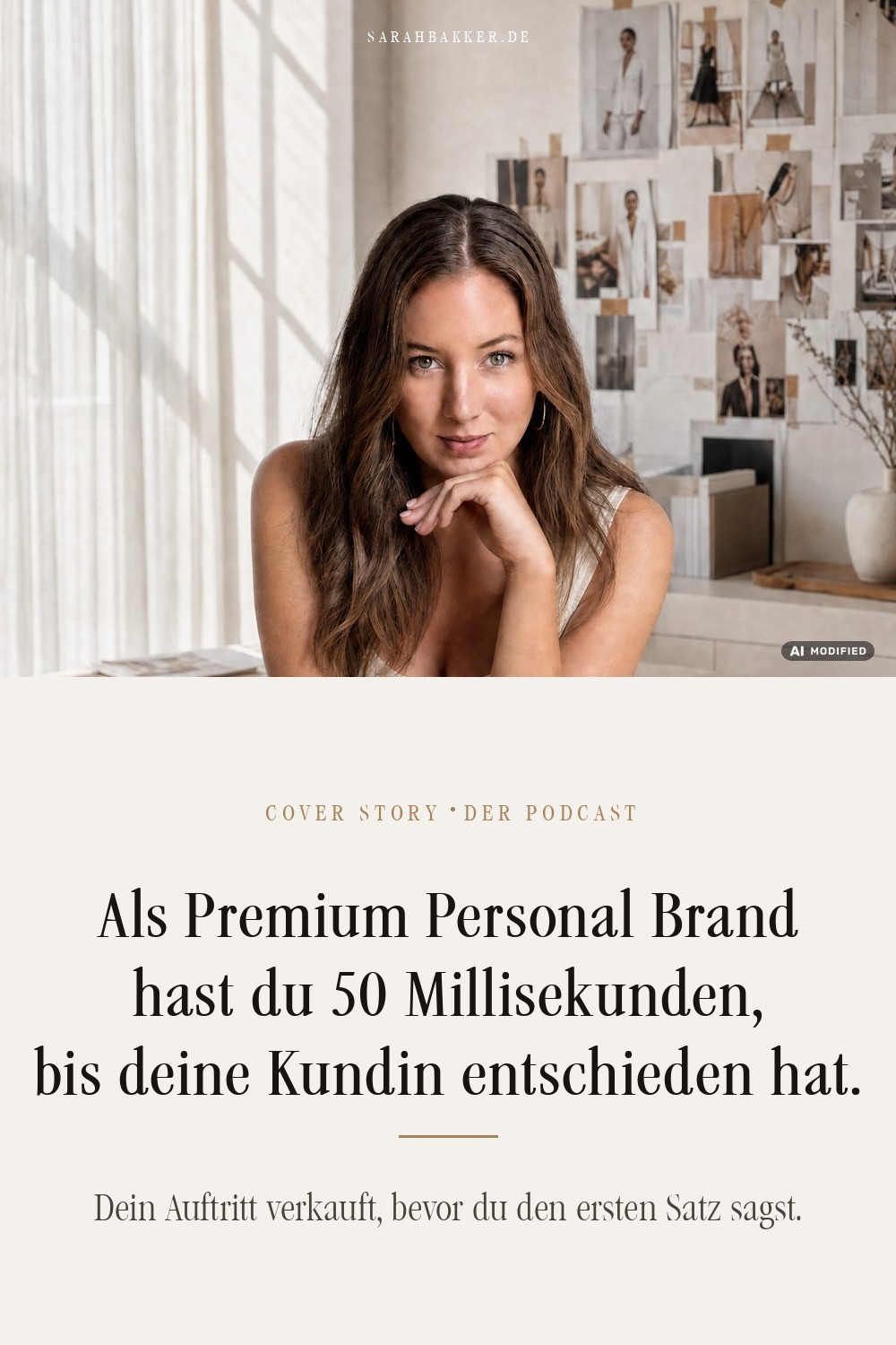 Als Premium Personal Brand hast du 50 Millisekunden, bis deine Kundin entschieden hat. Grafik von Sarah Bakker