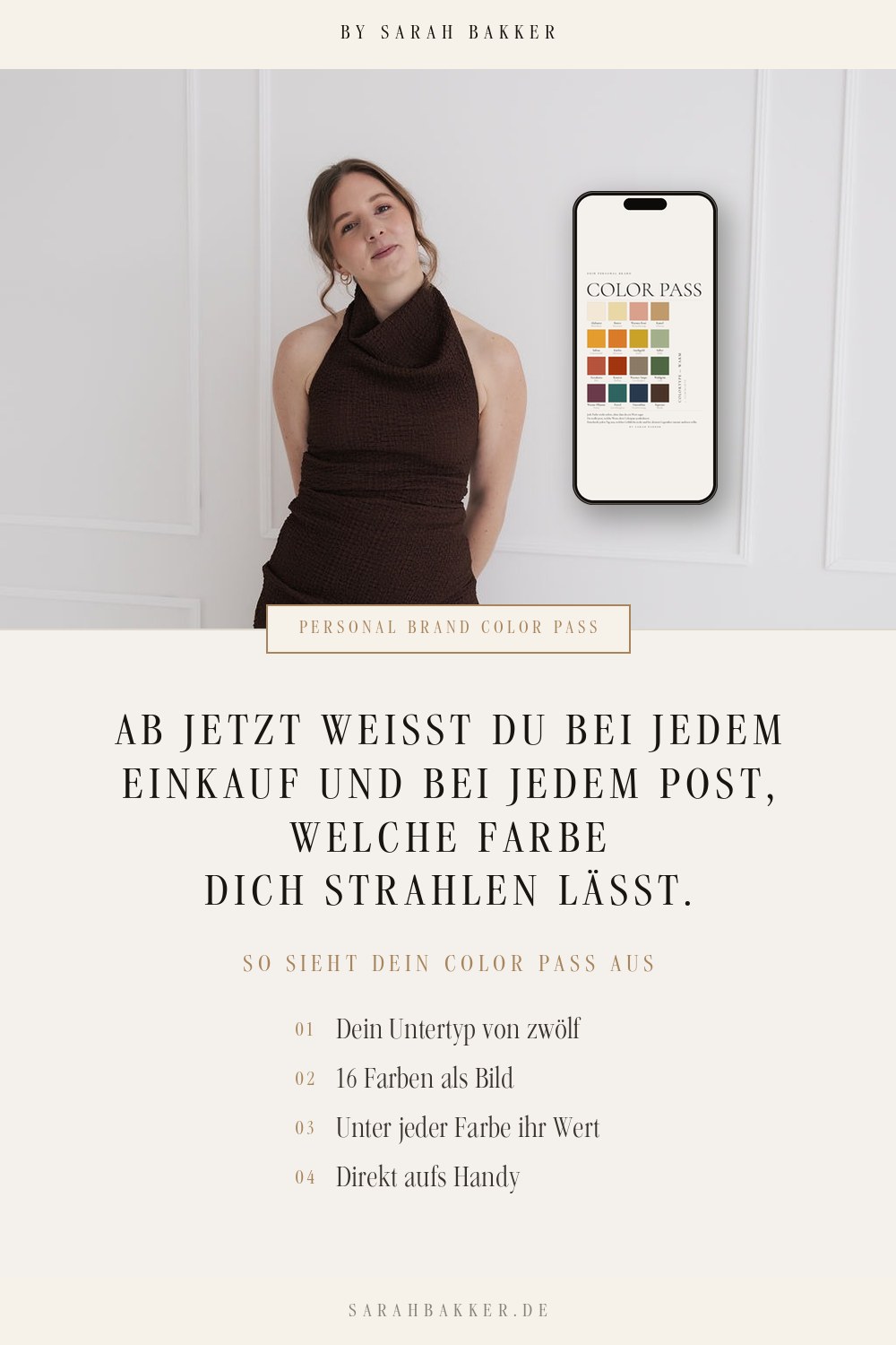 So sieht dein Color Pass aus: dein Untertyp von zw&ouml;lf, 16 Farben als Bild, unter jeder Farbe ihr Wert. Pin-Grafik von Sarah Bakker