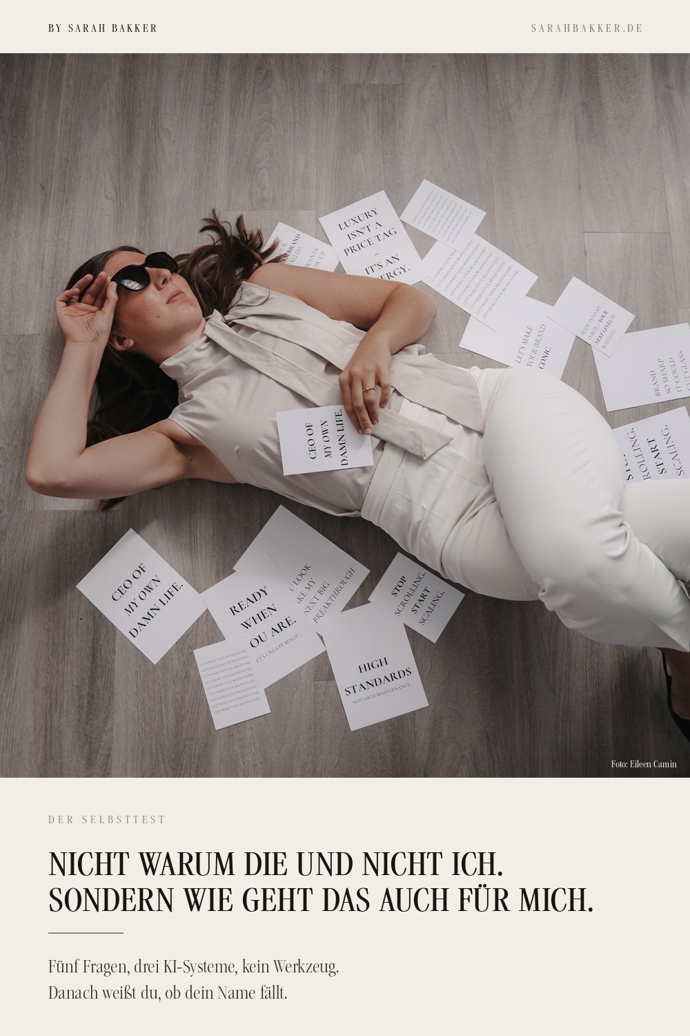 Nicht warum die und nicht ich. Sondern wie geht das auch f&uuml;r mich. Pin-Grafik von Sarah Bakker