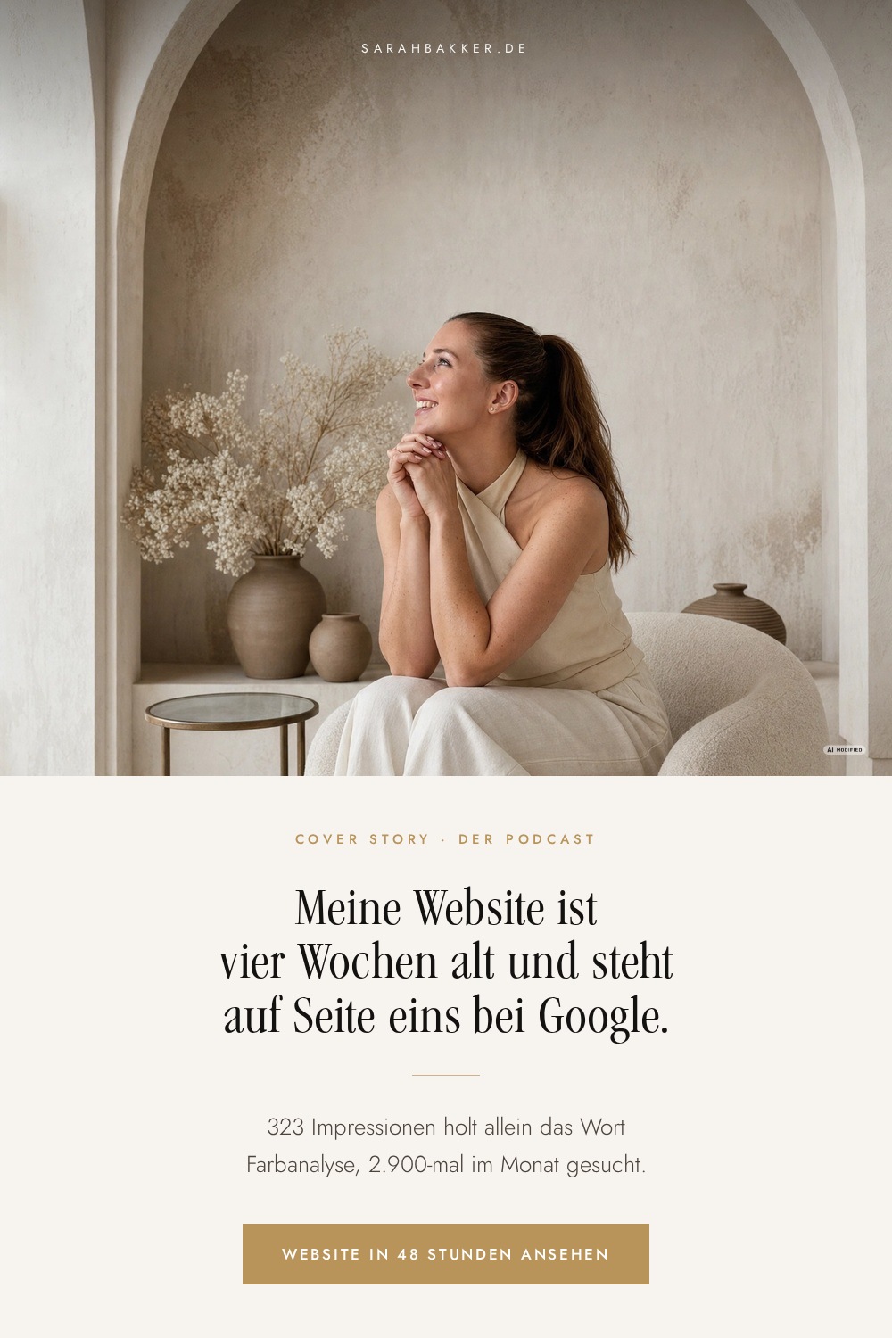 Meine Website ist vier Wochen alt und steht auf Seite eins bei Google. Grafik von Sarah Bakker