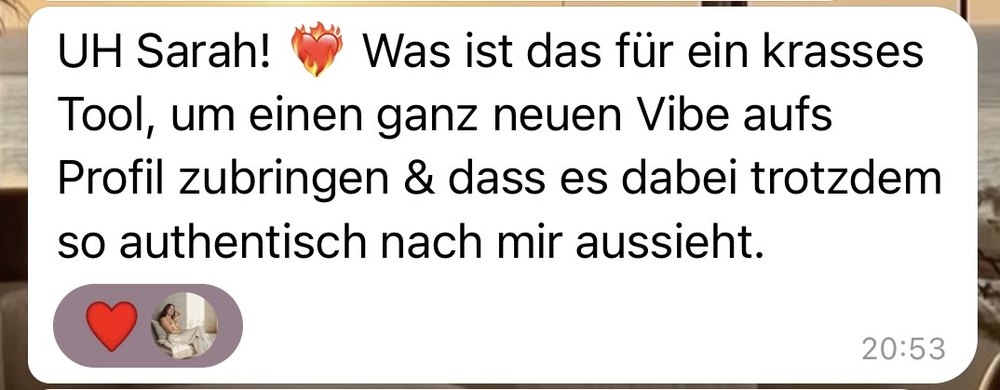 Nachricht über den neuen Vibe auf dem Instagram-Profil