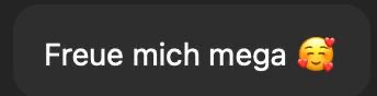 Chatnachricht: Freue mich mega
