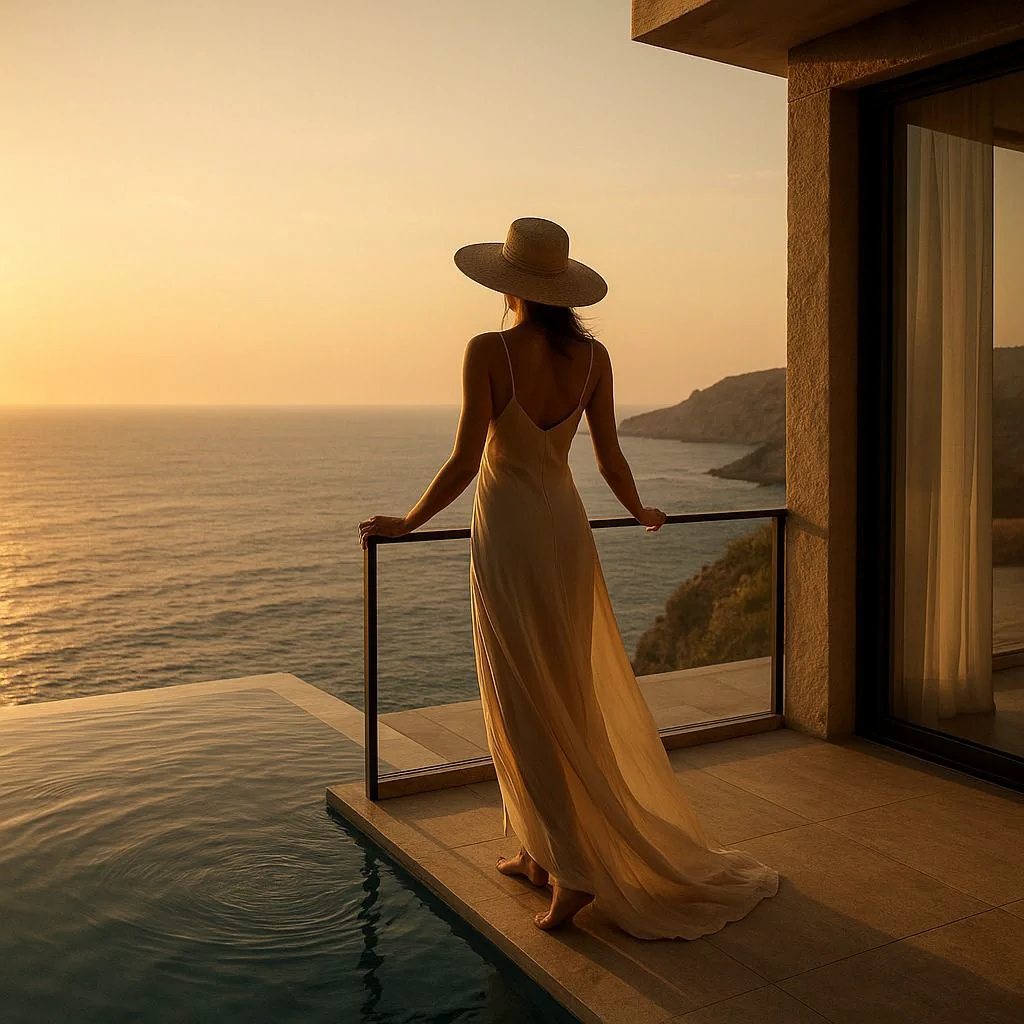 Editorial Shooting für Hotelgäste Mallorca · Sonnenuntergang