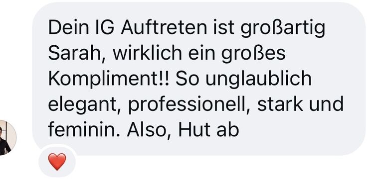 Feedback-Nachricht einer Kundin zur Farbanalyse
