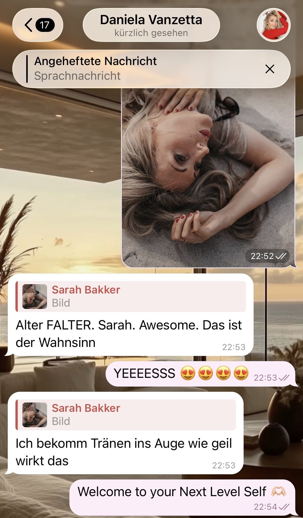Original-Feedback einer Kundin von Sarah Bakker