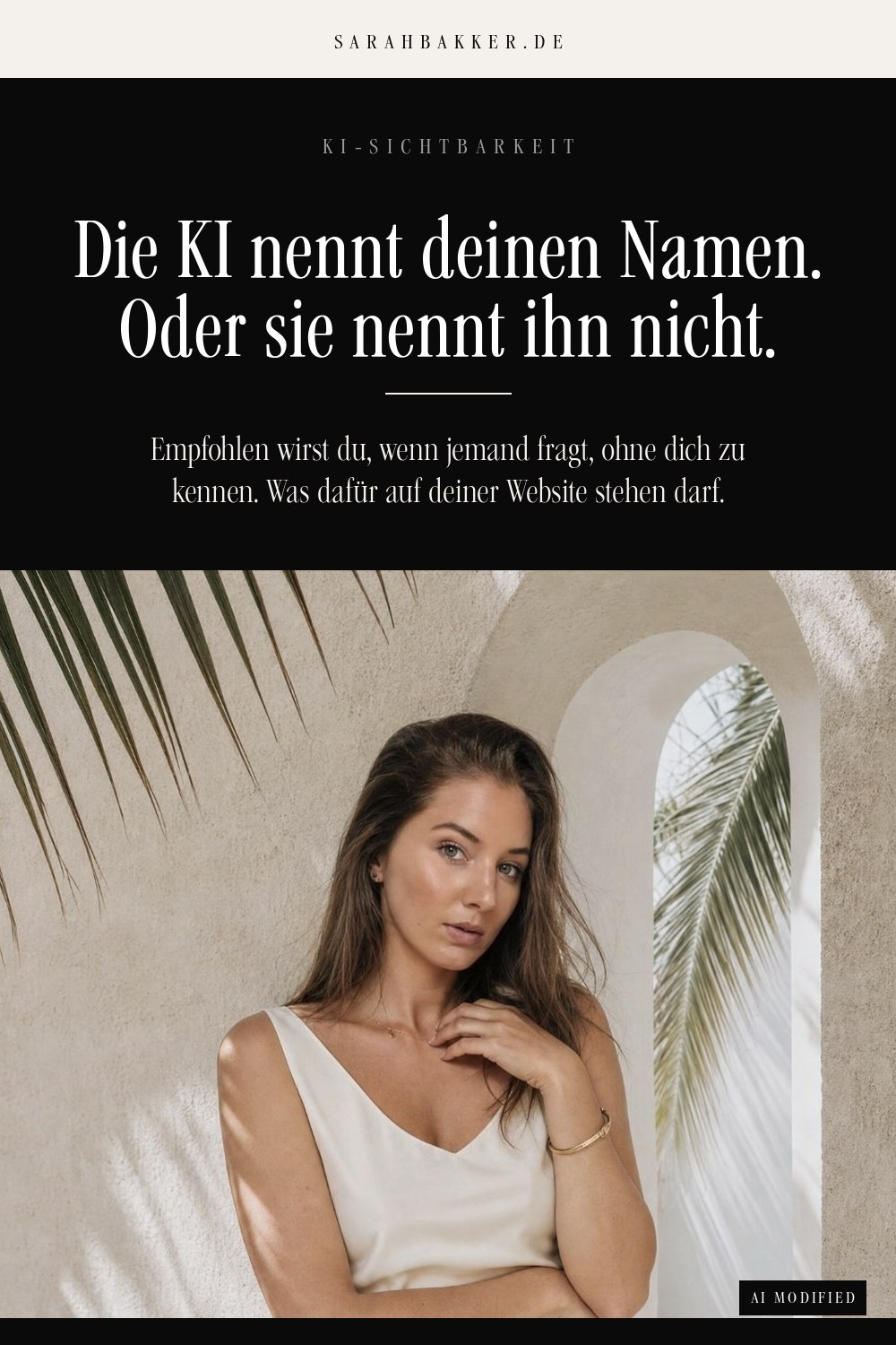 Die KI nennt deinen Namen oder sie nennt ihn nicht. Pin-Grafik von Sarah Bakker