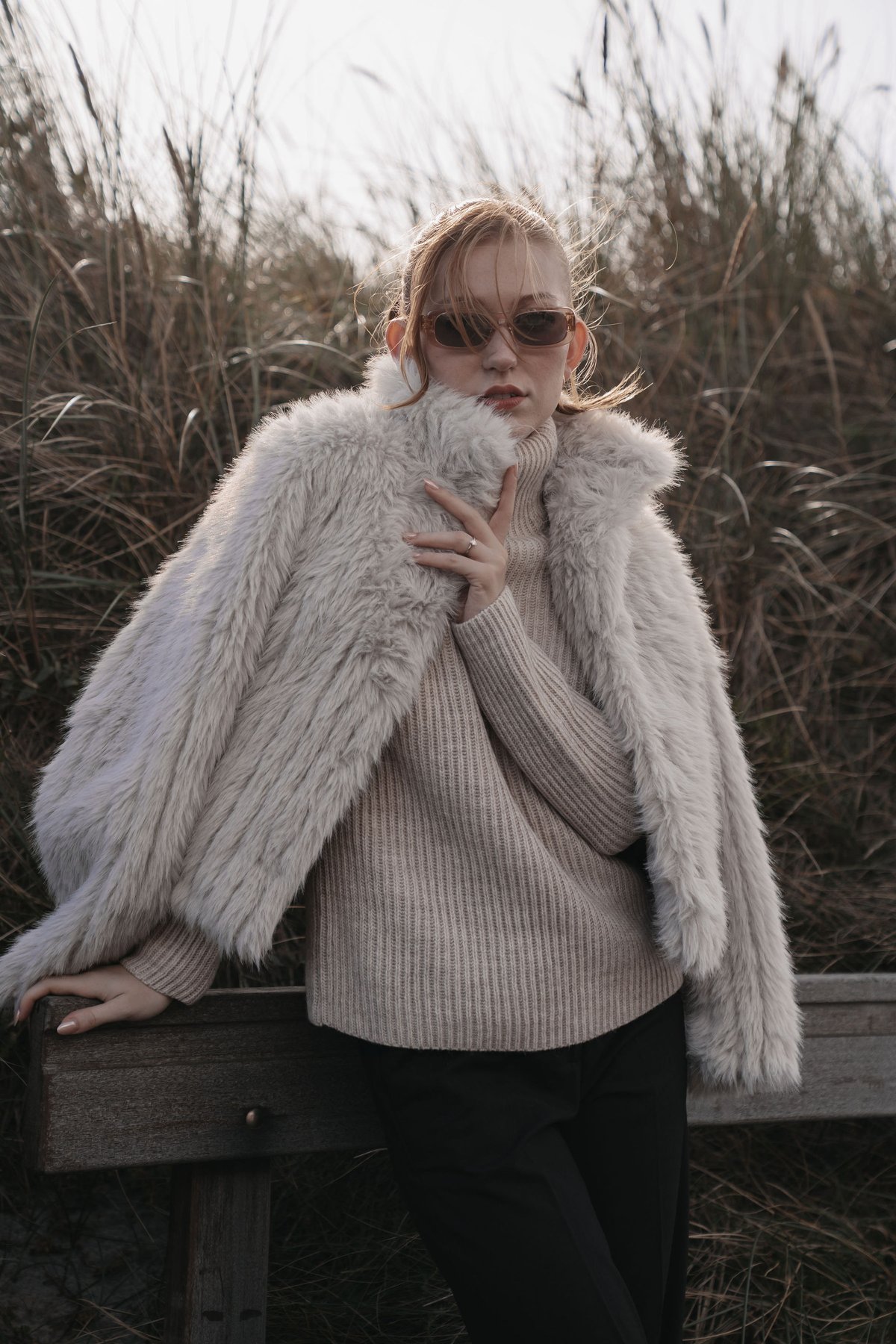High Fashion Editorial Sylt · das Ergebnis: weißer Fake Fur Look
