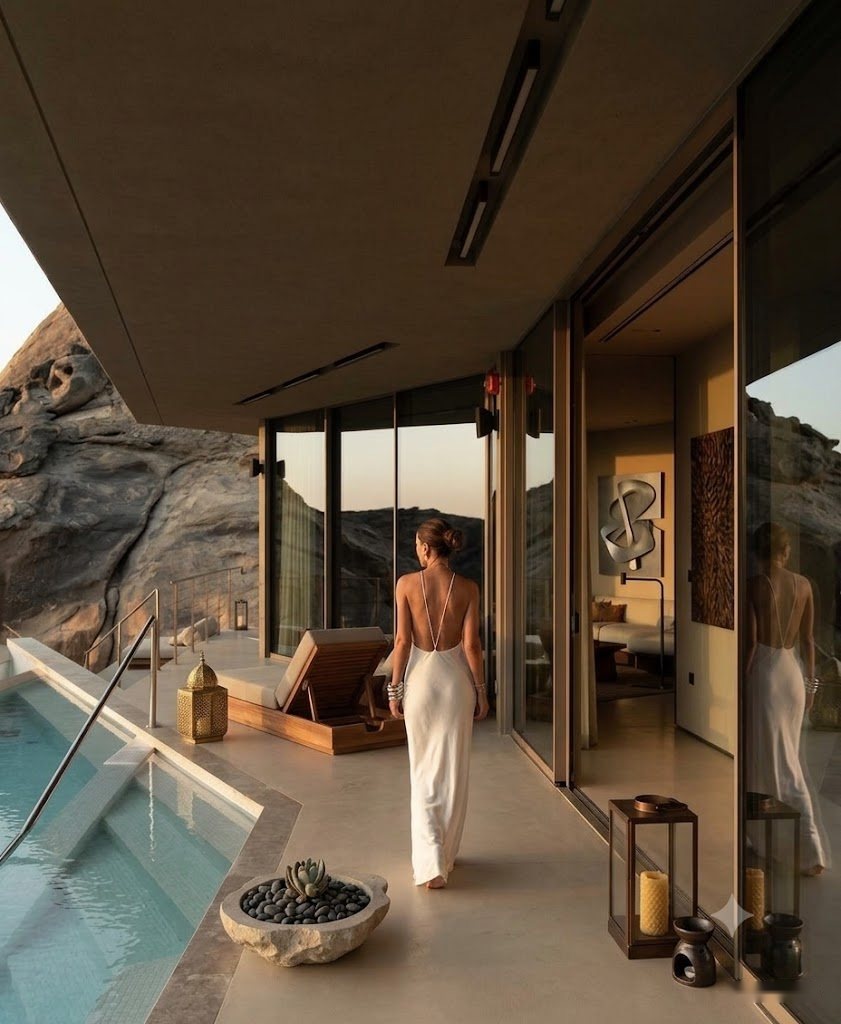 Editorial vision for luxury hotels in Mallorca (AI generated)