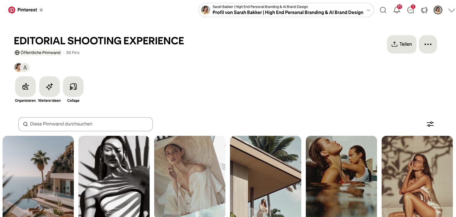 Meine Pinterest-Pinnwand EDITORIAL SHOOTING EXPERIENCE · Sarah Bakker