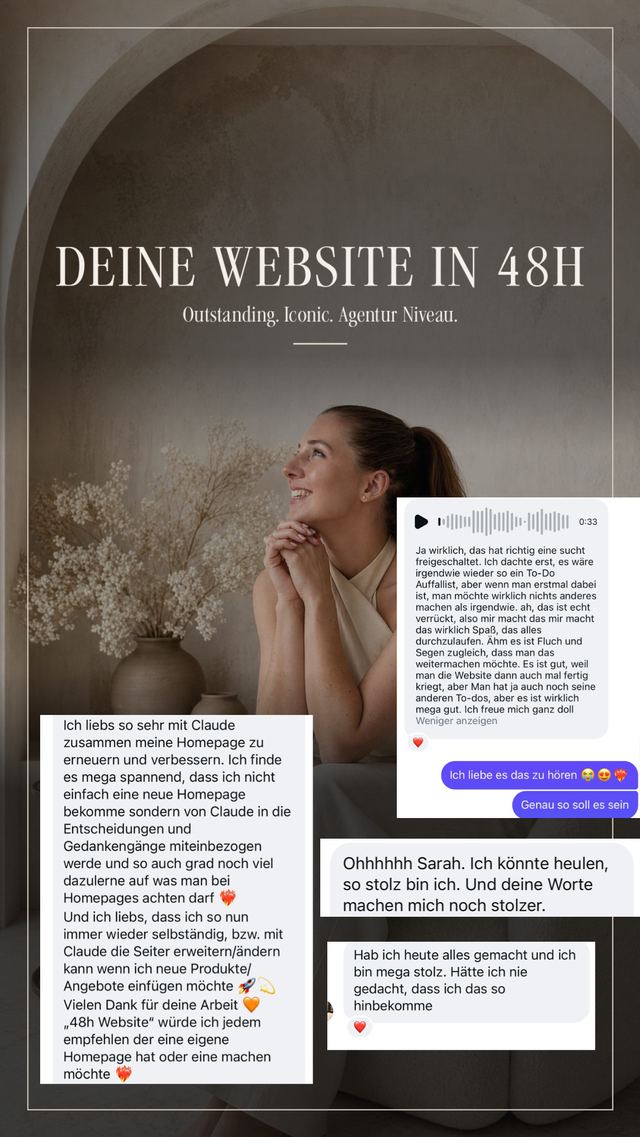 Grafik: Deine Website in 48h, mit ersten Feedbacks
